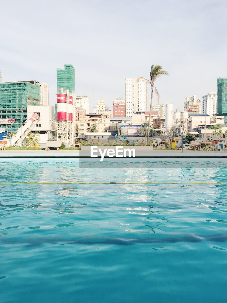 Swimming pool at phnom penh olympic stadium in city