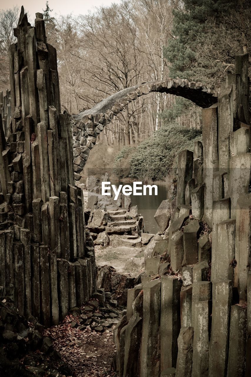 PANORAMIC VIEW OF OLD RUIN AND MOUNTAIN