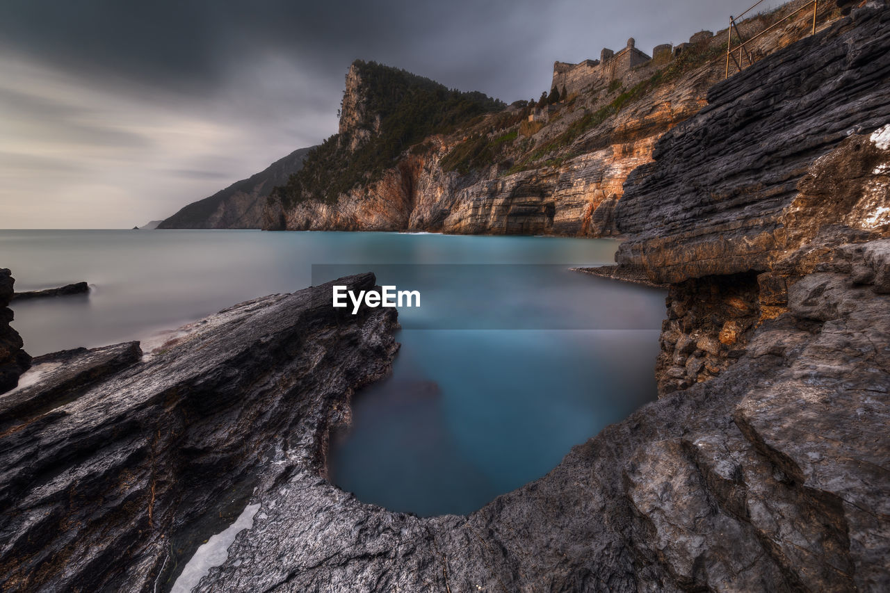 Long exposure in the byron cav, portovenere, liguria, italy