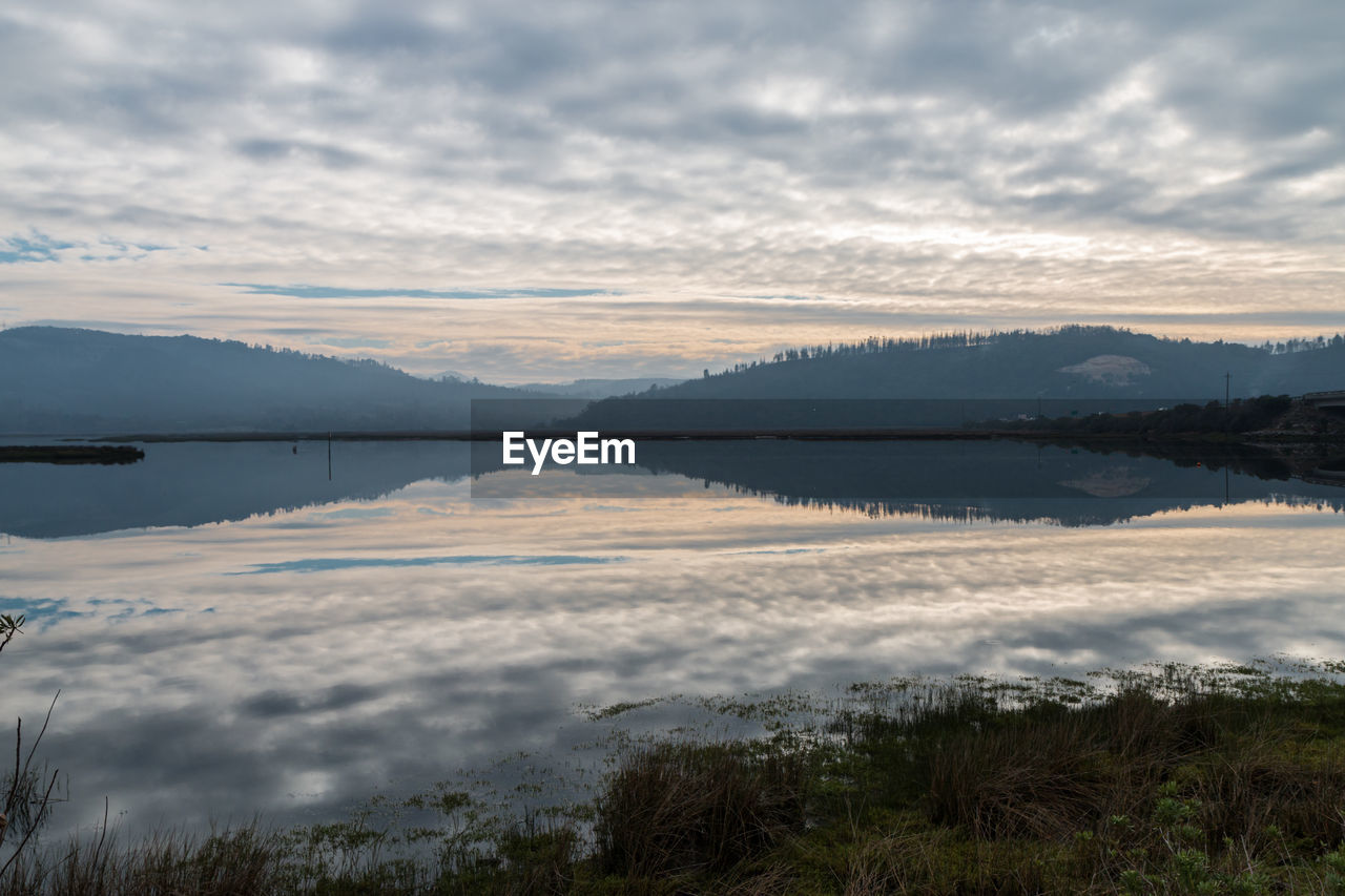 SCENIC VIEW OF LAKE DURING SUNSET