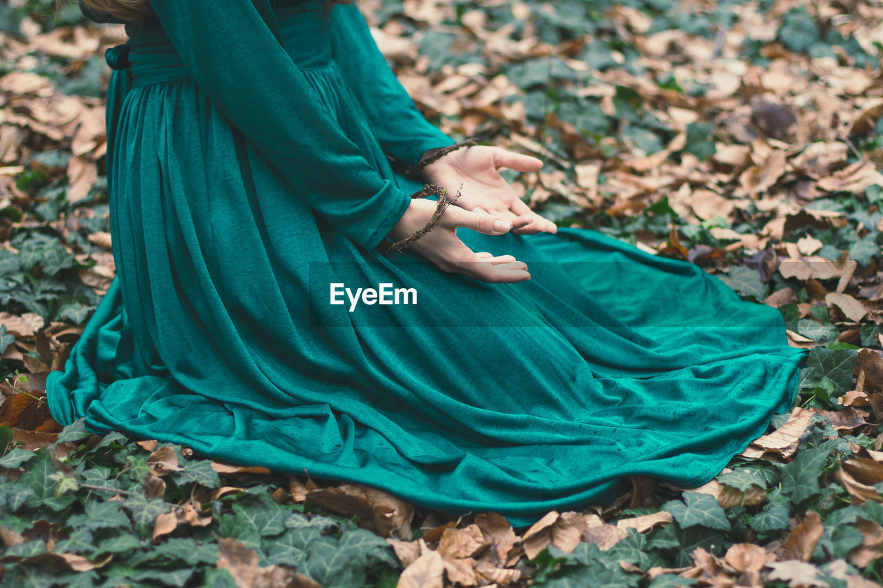 Close up lady sitting on ground concept photo