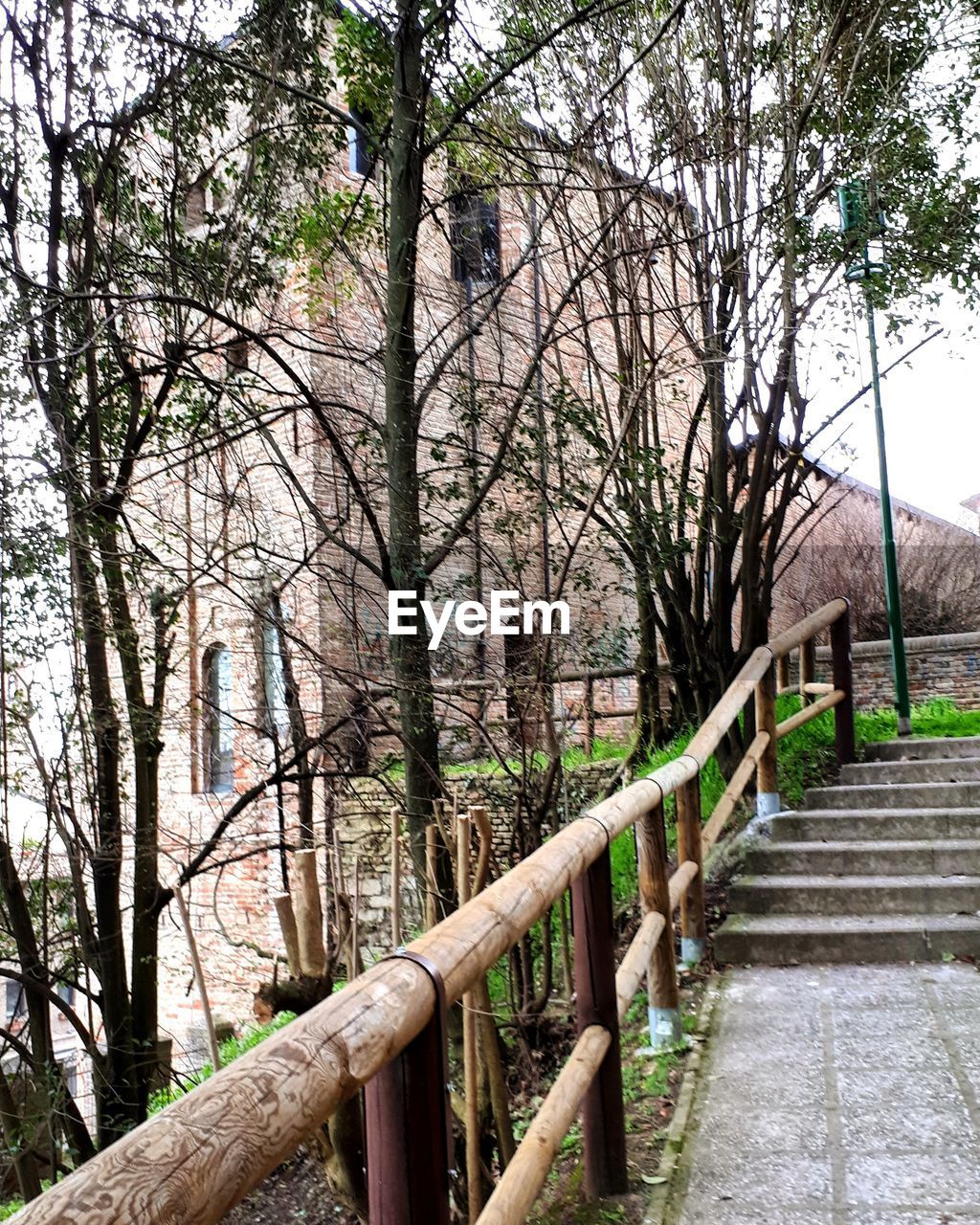 FOOTPATH BY RAILING AND BARE TREES