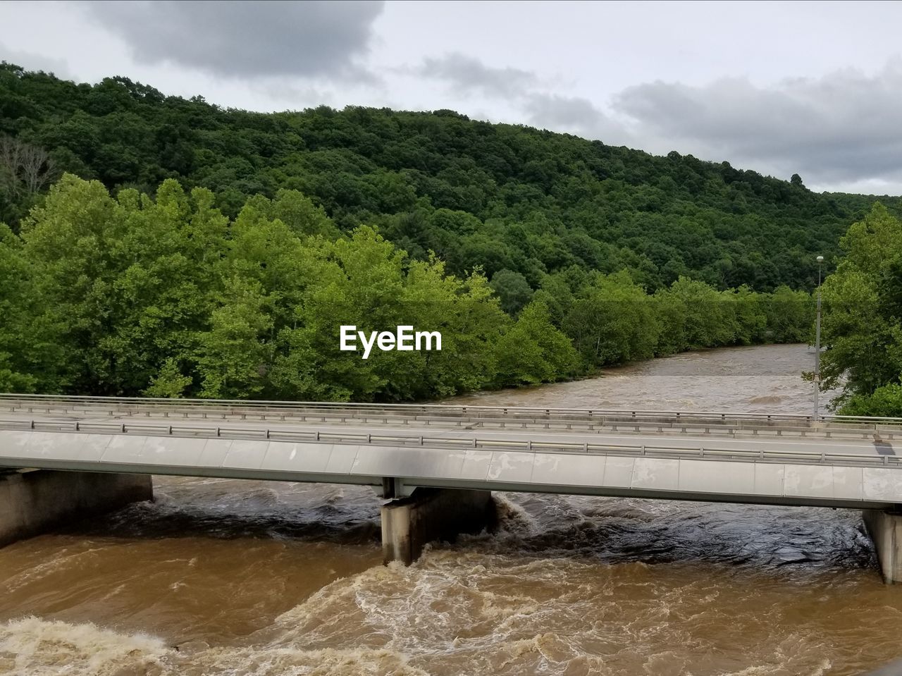 Scenic view of bridge over river against sky