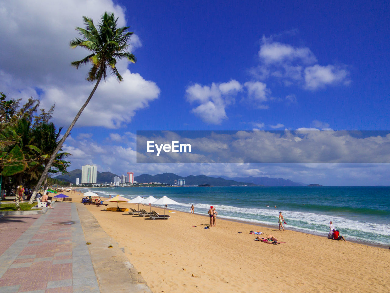 SCENIC VIEW OF BEACH AGAINST BLUE SKY