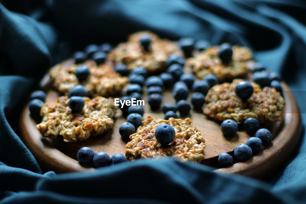 Close-up of breakfast served in plate