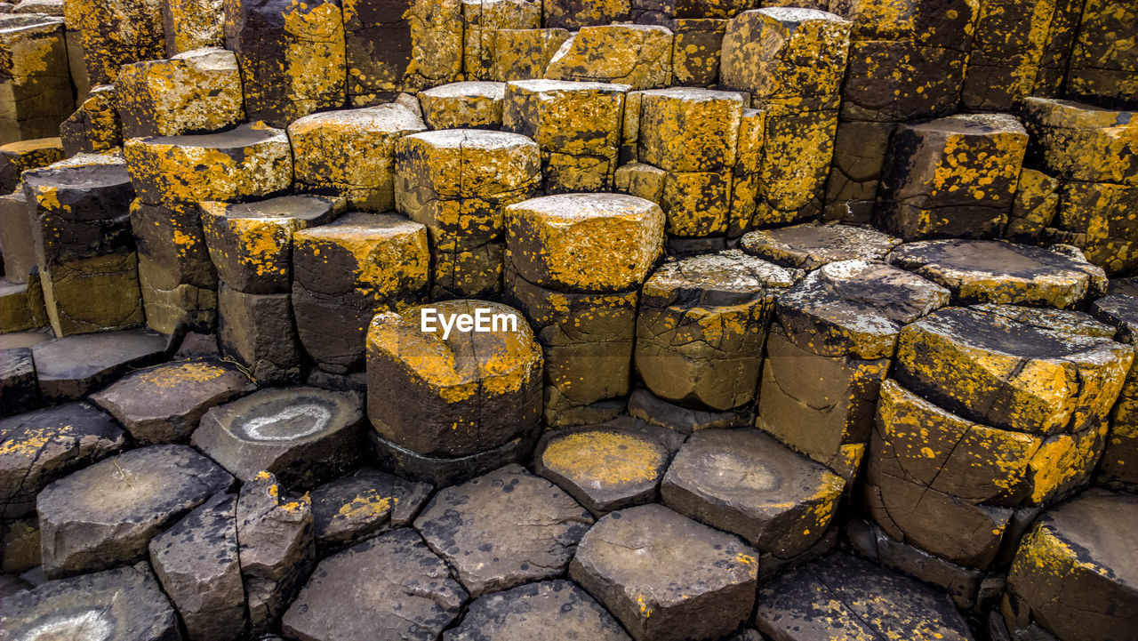 Full frame shot of basalt columns