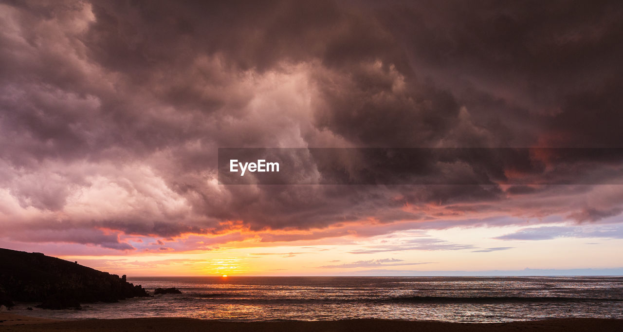 SCENIC VIEW OF SEA DURING SUNSET