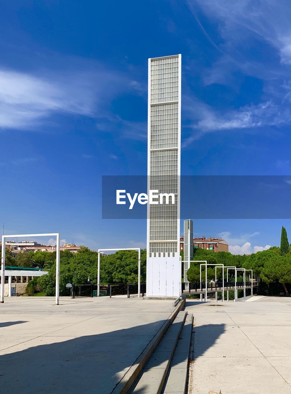 Modern building against blue sky