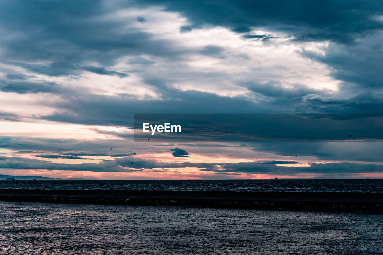 SCENIC VIEW OF SEA DURING SUNSET