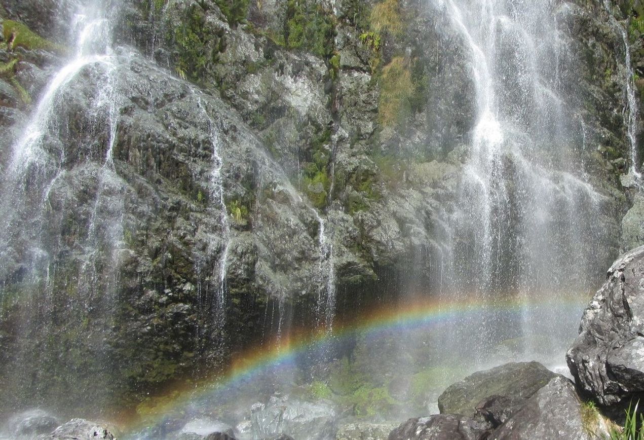 Scenic view of waterfall