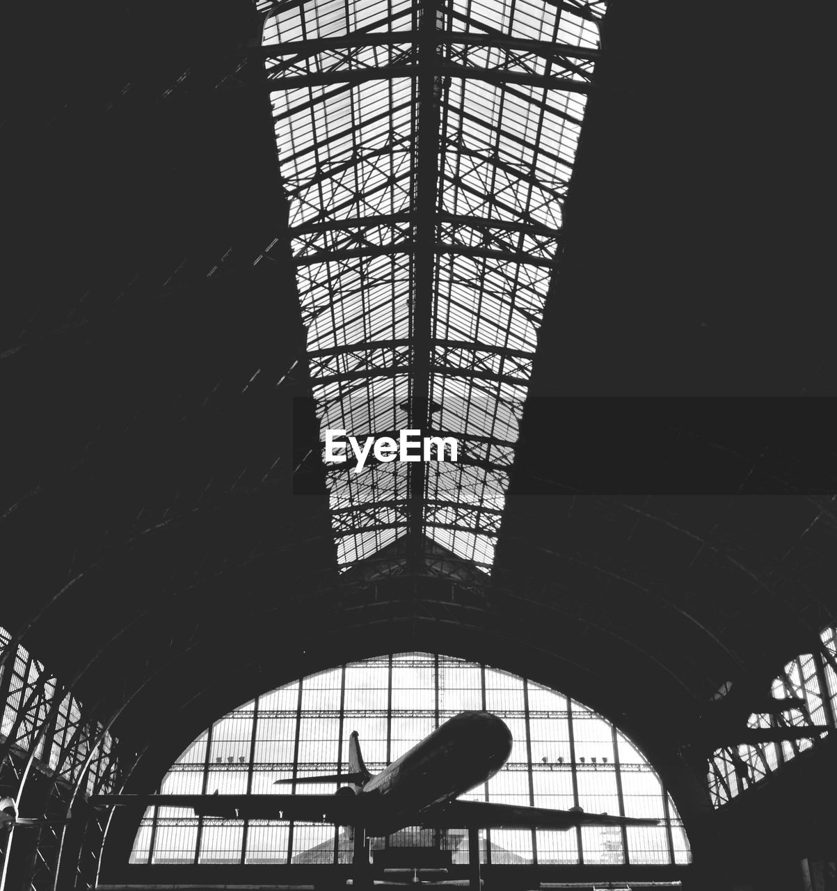Airplane in hangar
