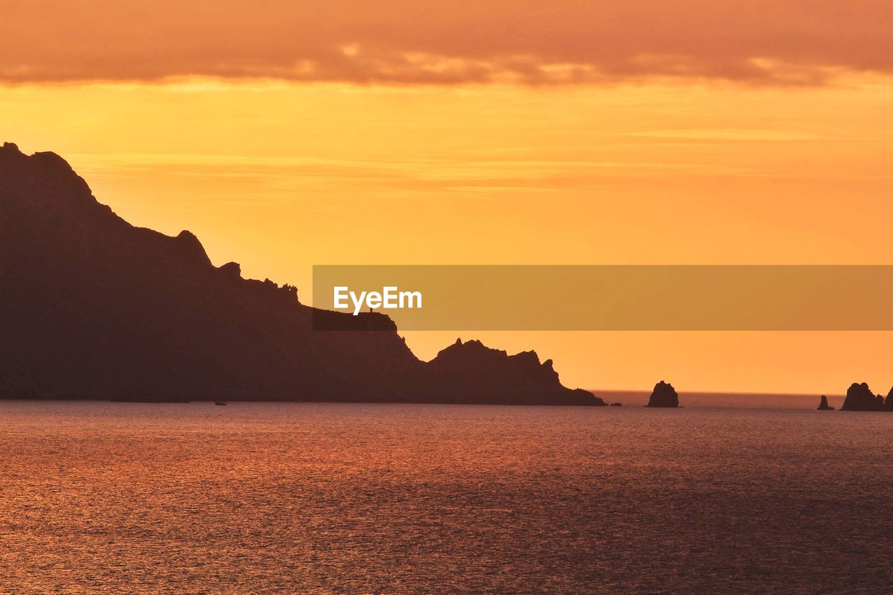 SCENIC VIEW OF SEA DURING SUNSET