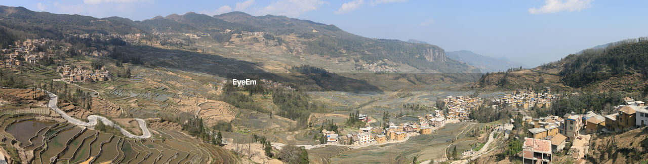 Panoramic shot of mountains against sky