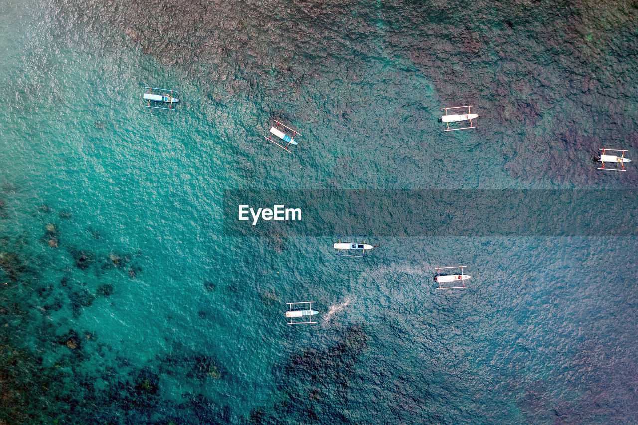 High angle view of penida island from above, klungkung regency, indonesia