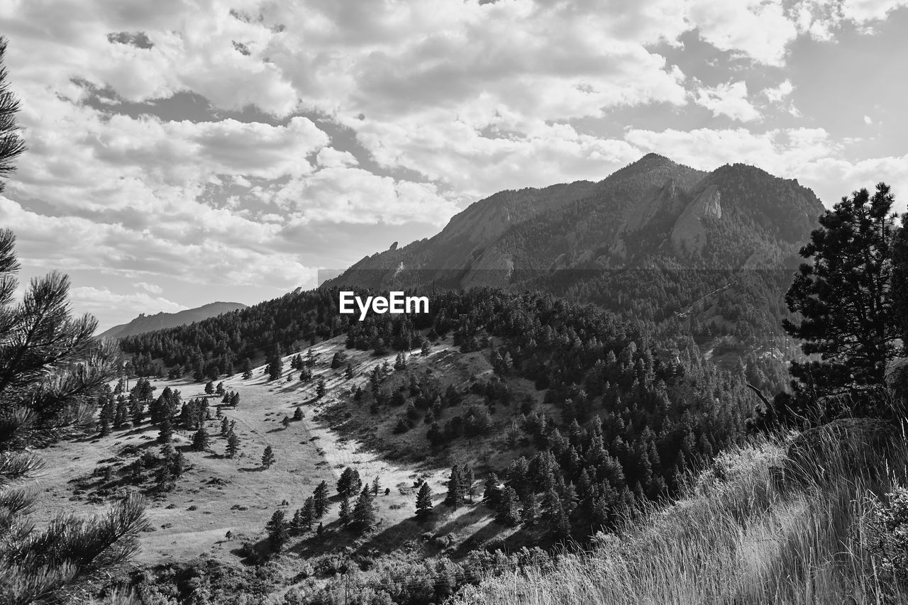 Foothills and mountains at ncar trail, national center for atmospheric research. boulder, colorado