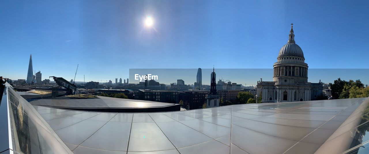 VIEW OF MODERN BUILDING AGAINST CLEAR SKY