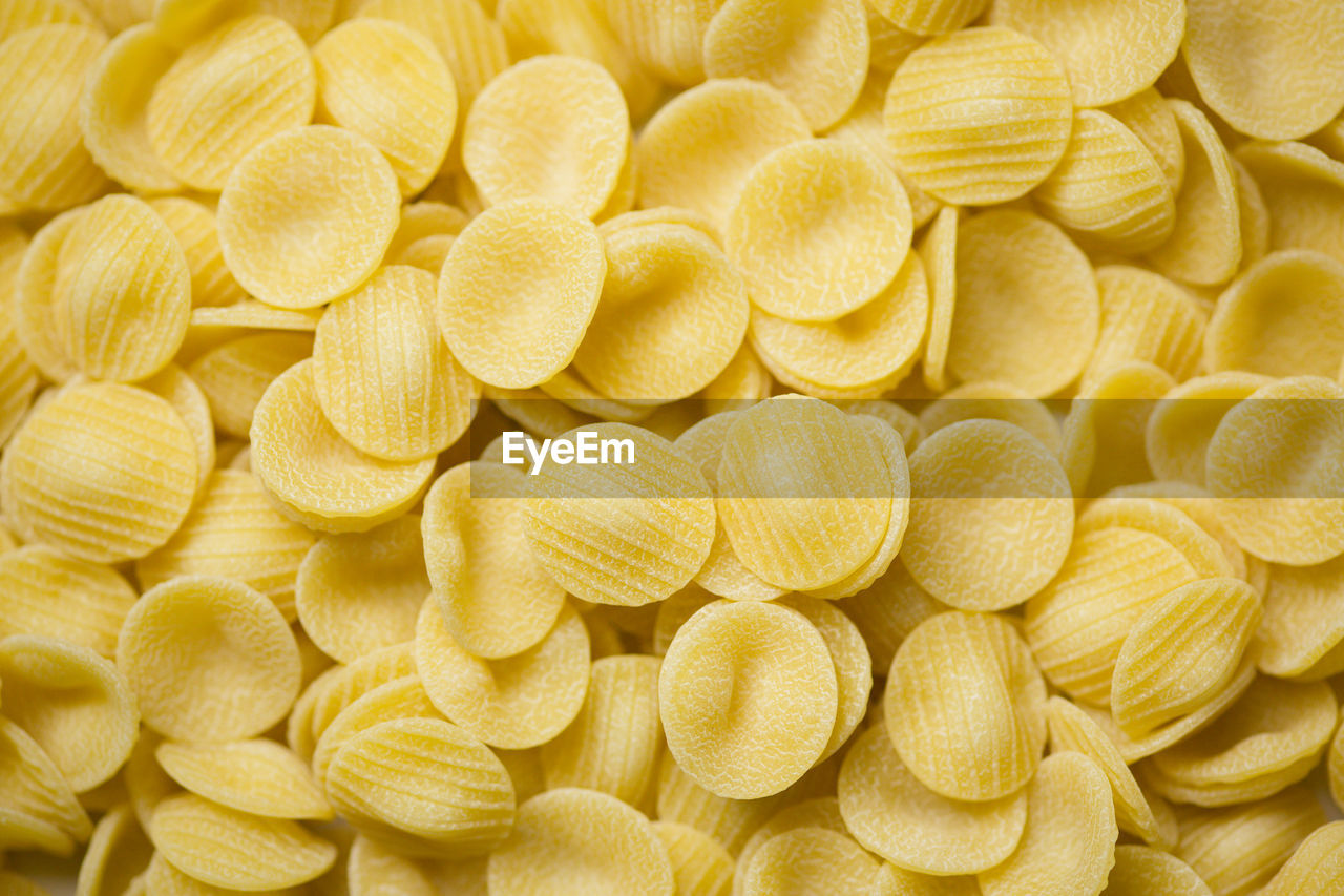 Full frame shot of raw pasta