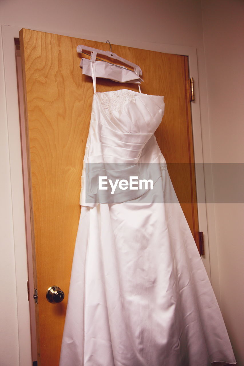 Low angle view of wedding dress