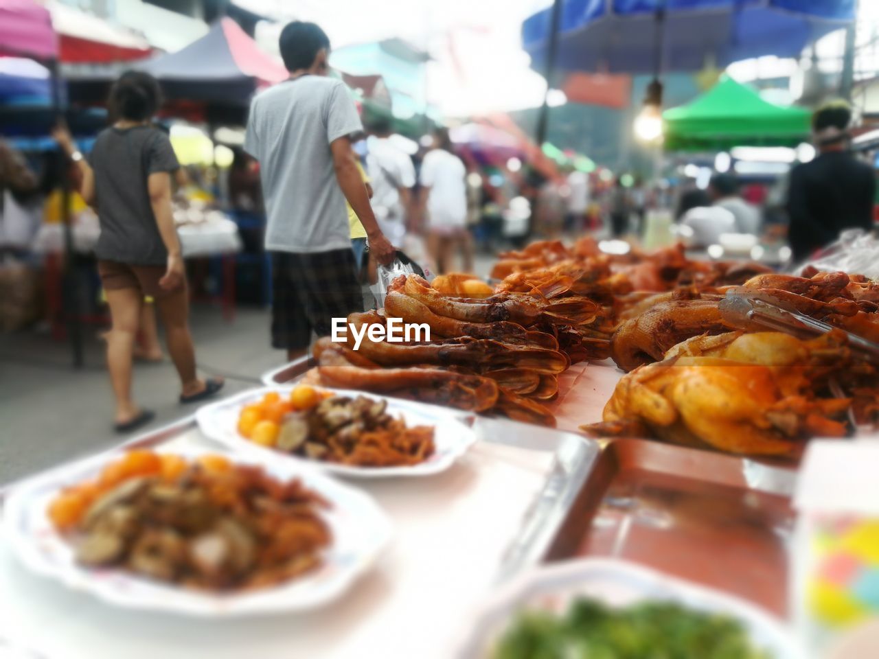 FOOD SERVED ON TABLE IN MARKET