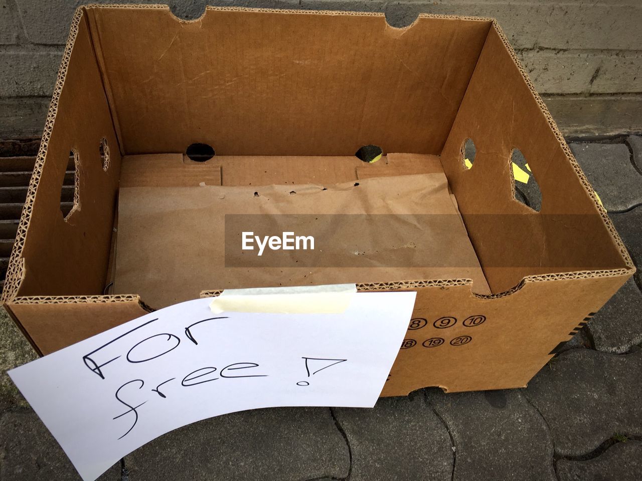 For free text on cardboard box