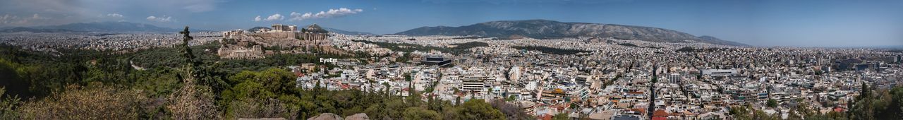 Panoramic view of buildings against sky