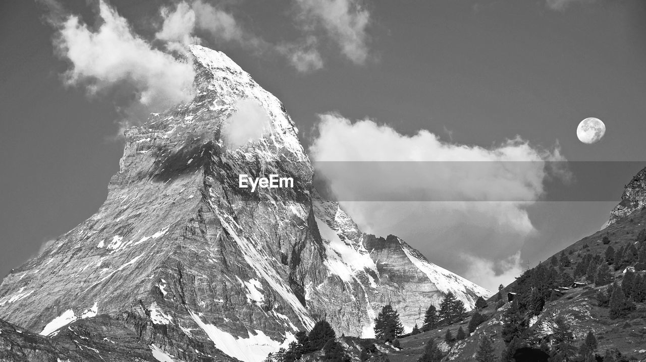 Low angle view of matterhorn against sky