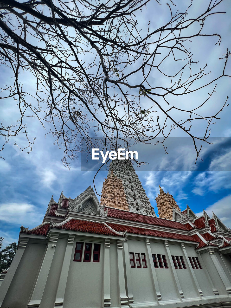 architecture, built structure, building exterior, sky, building, religion, belief, tree, cloud, place of worship, temple - building, nature, history, travel destinations, the past, low angle view, spirituality, no people, house, travel, plant, city, tourism, outdoors, bare tree, tower, tradition, day, landmark