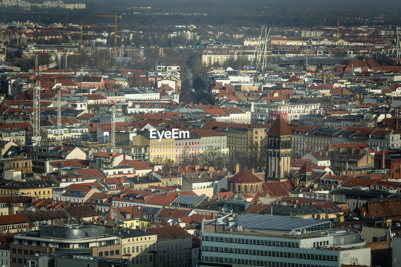 High angle view of cityscape