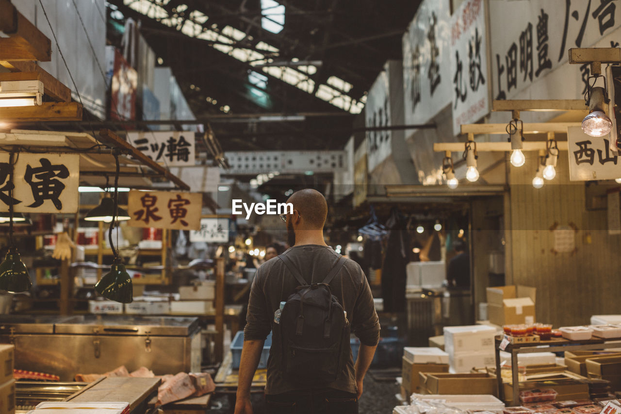 Young man at market