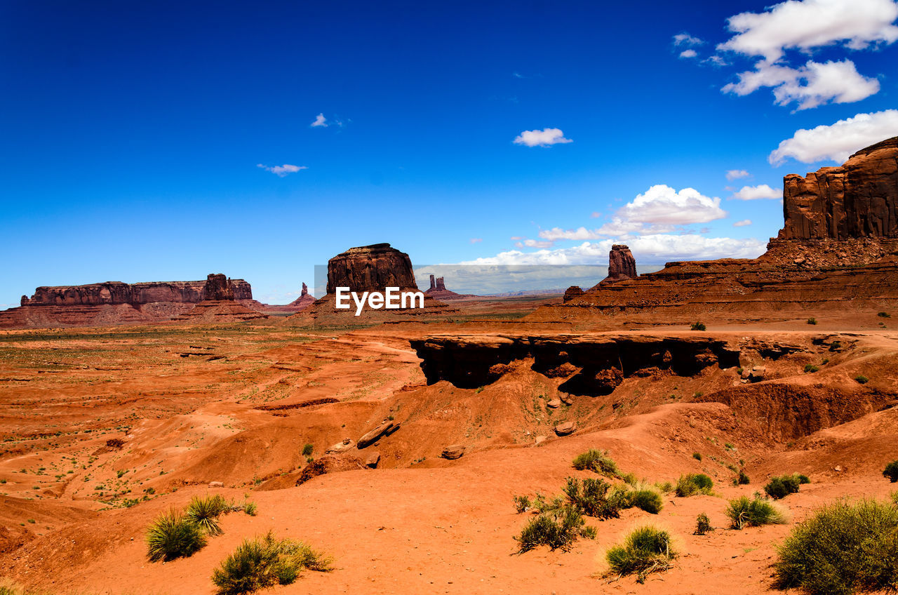 Rock formations against blue sky