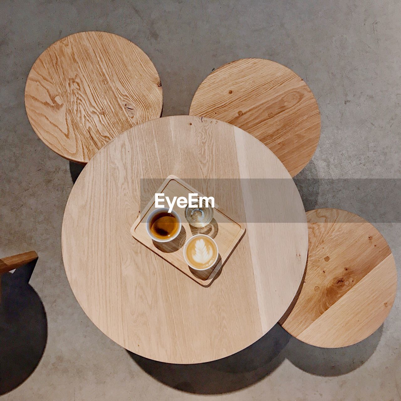 Close-up high angle view of table