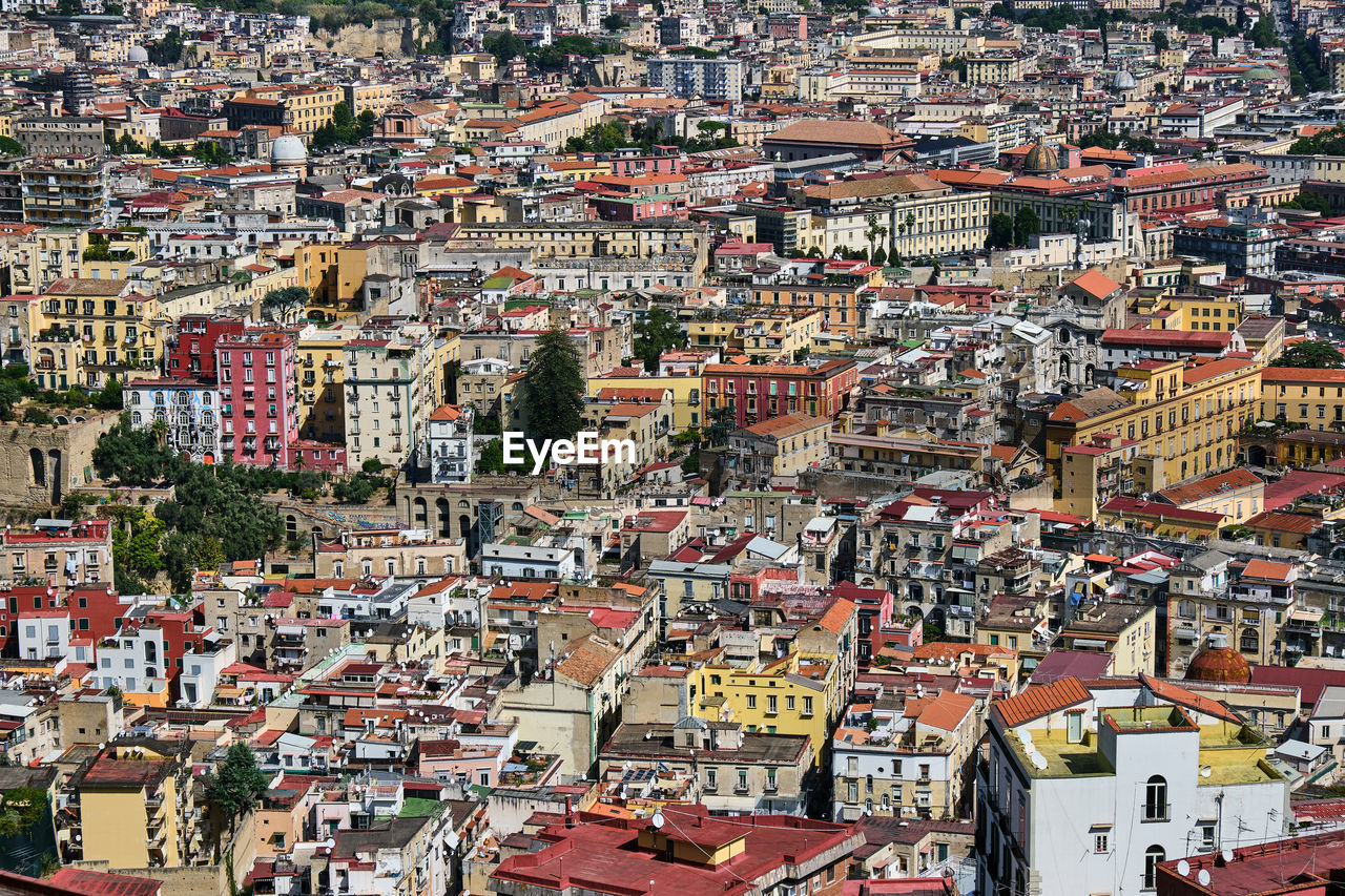 Detailed view of the old town of naples in italy
