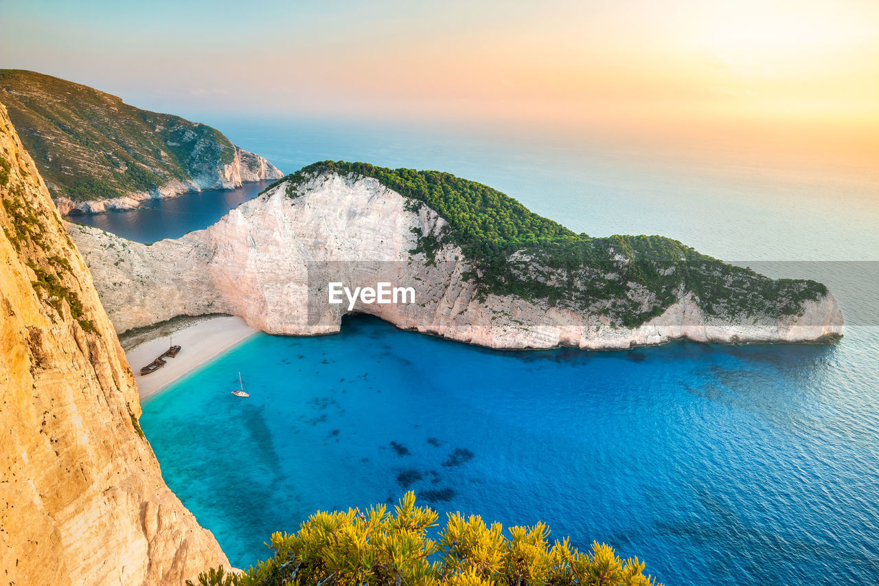 High angle view of sea against sky