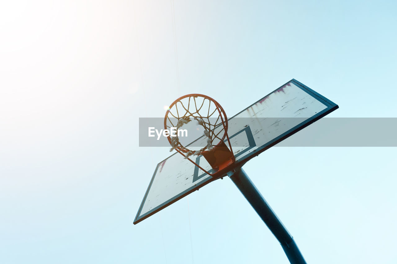 Old street basket hoop, sports equipment