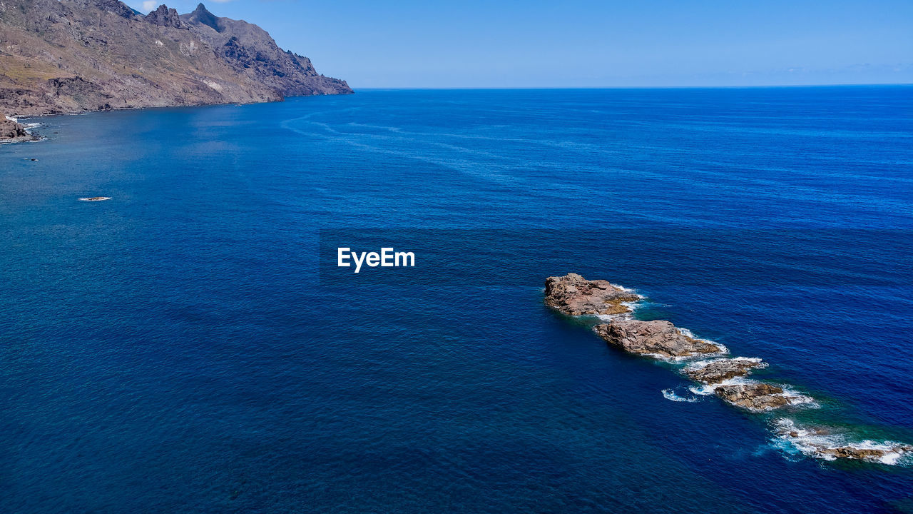 Roques de las bodegas tenerife spain drone photo