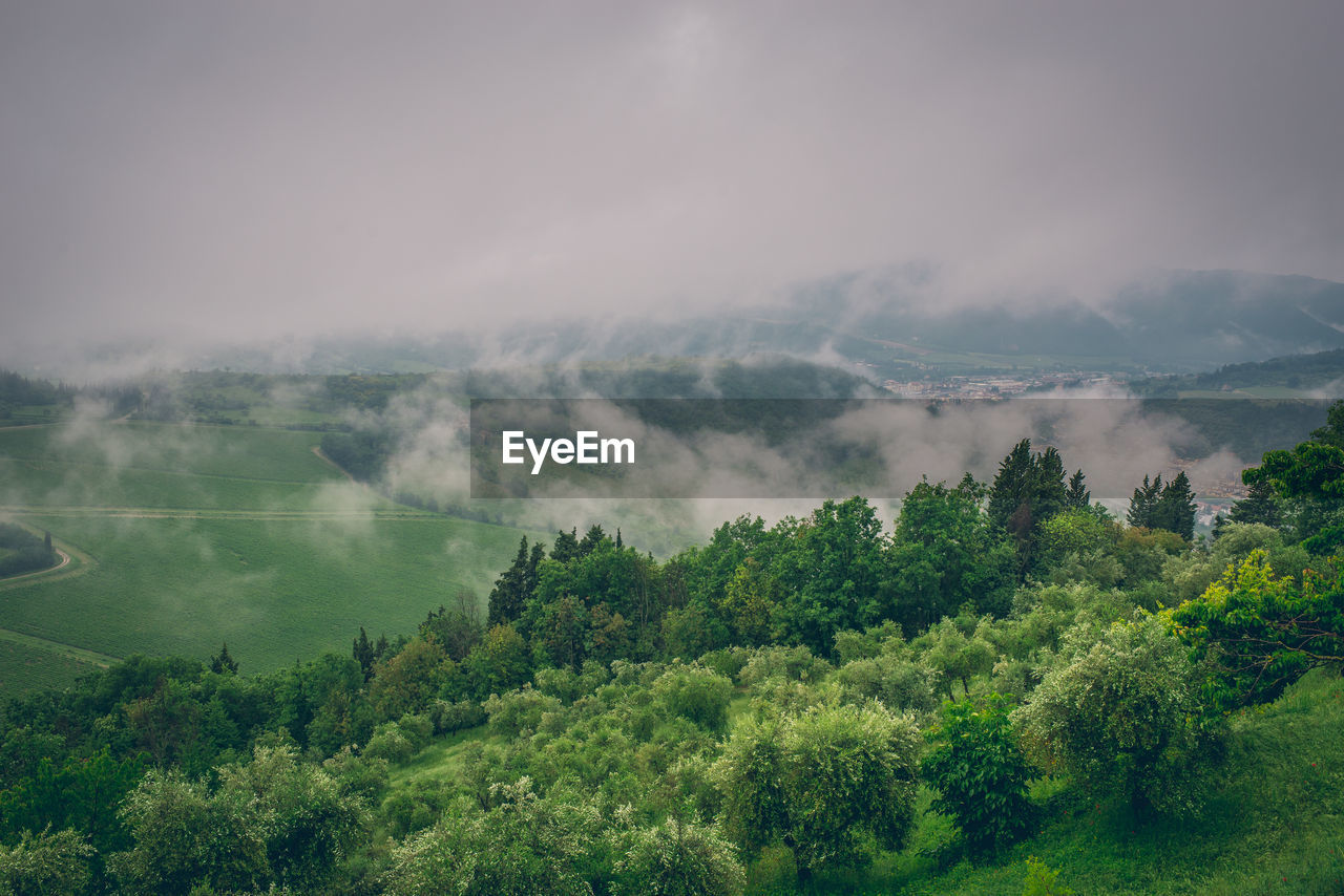 Scenic view of land against sky