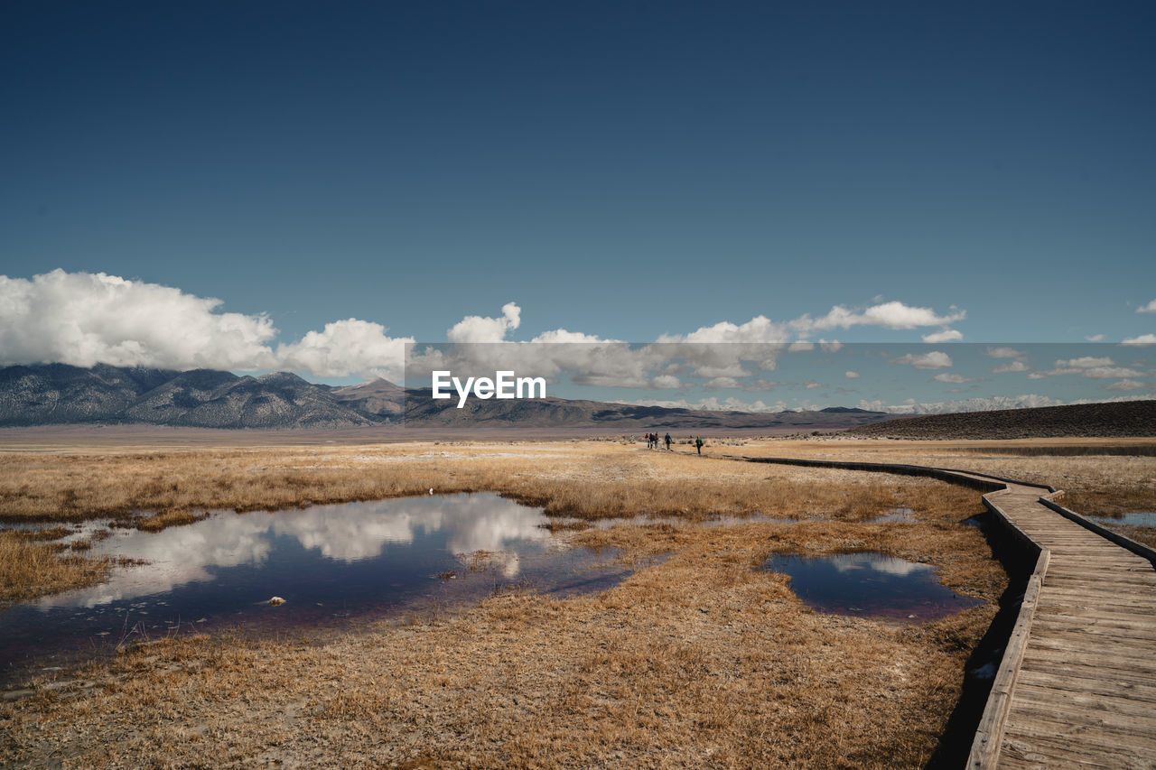 Panoramic view of hot springs against the mountain landscape