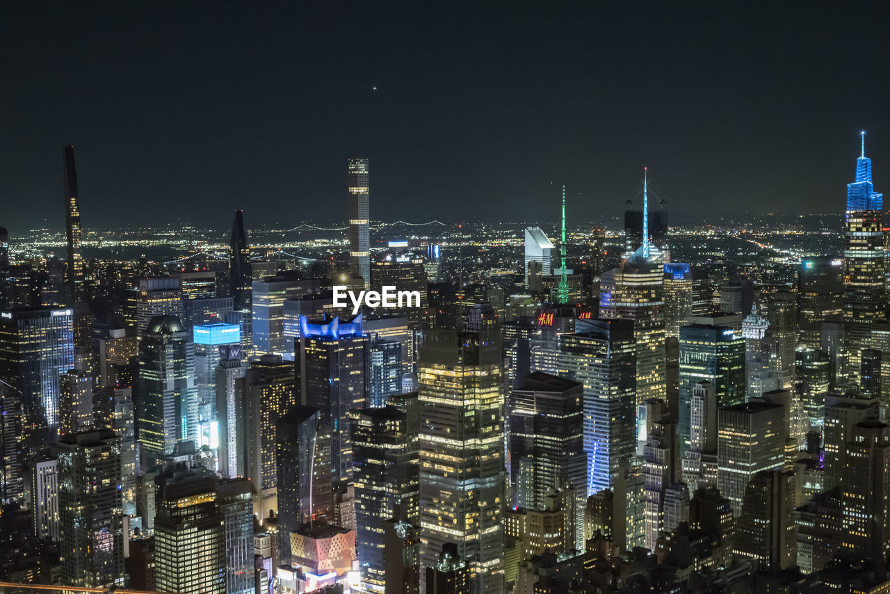 The new york city skyline at night is a breathtaking sight.