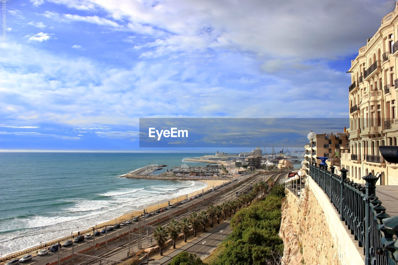 View of sea against cloudy sky