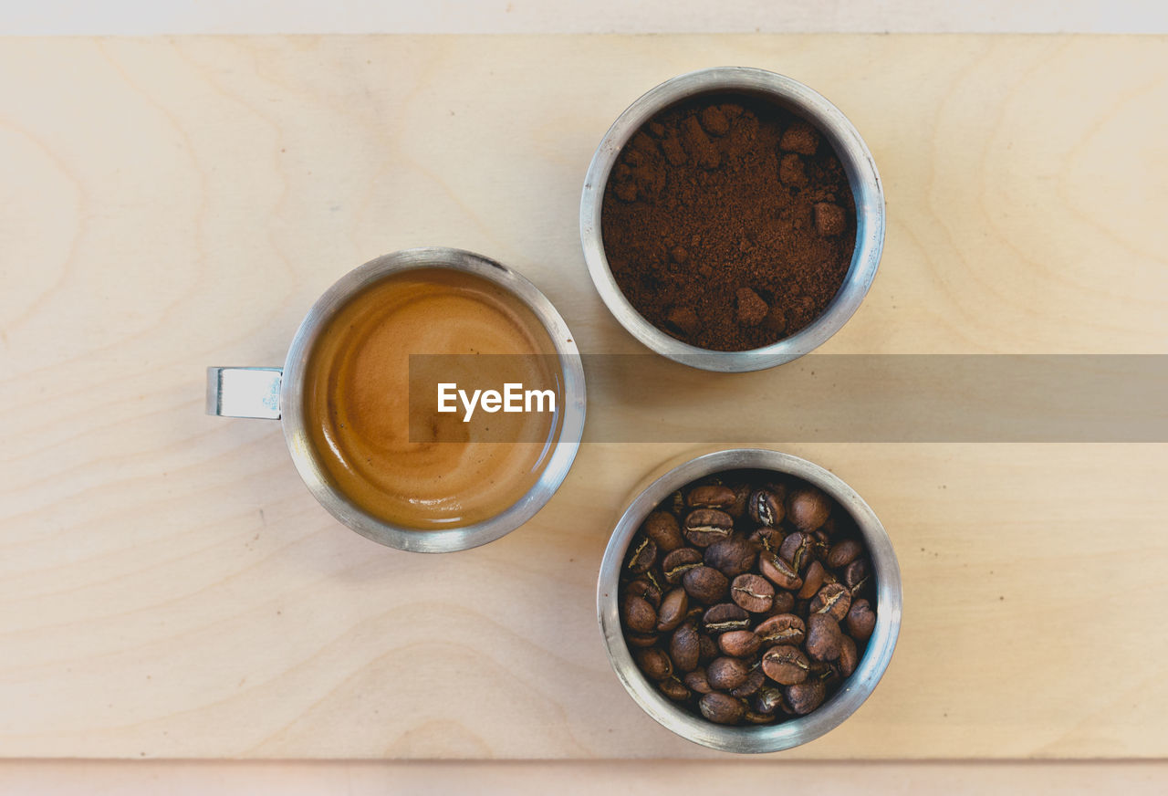 Close-up of coffee cup on table