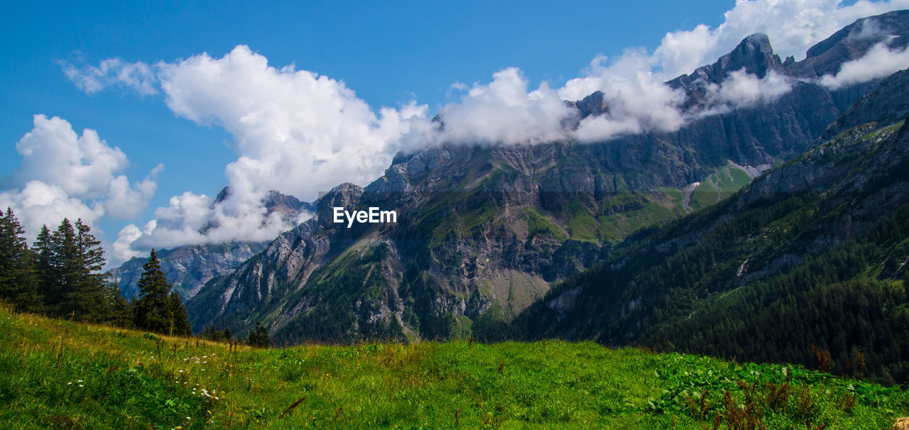 Les diablerets in lake of retaud in valais in swiss