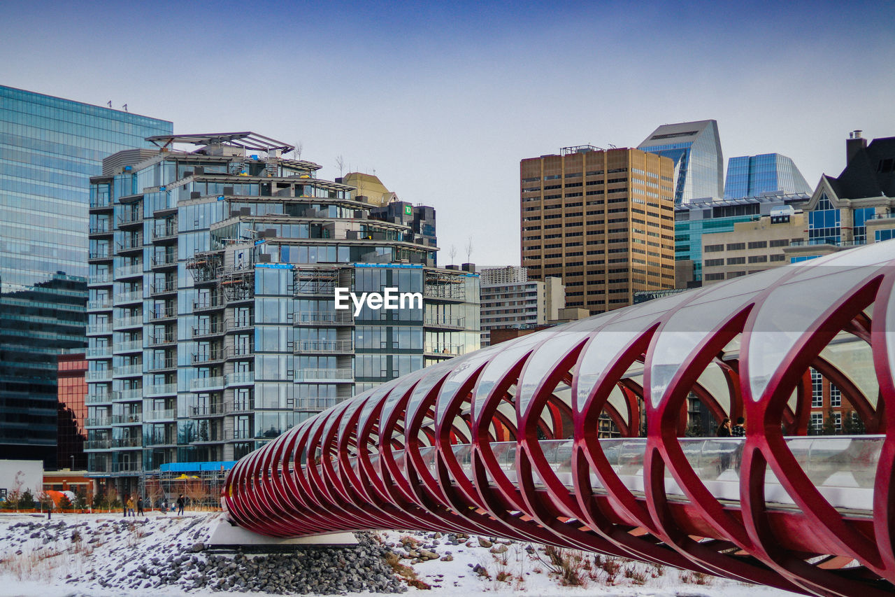 MODERN BUILDINGS AGAINST CLEAR SKY