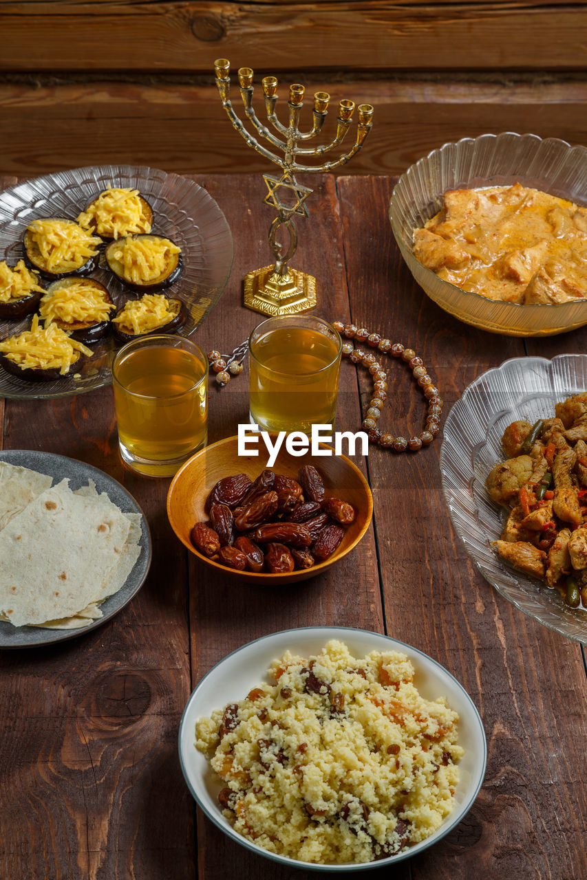 close-up of food on table