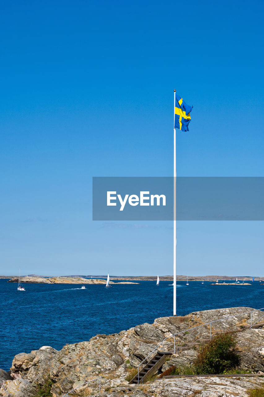 Swedish flag at the bohuslandska archipelago