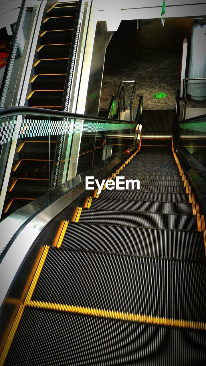 Low angle view of escalator