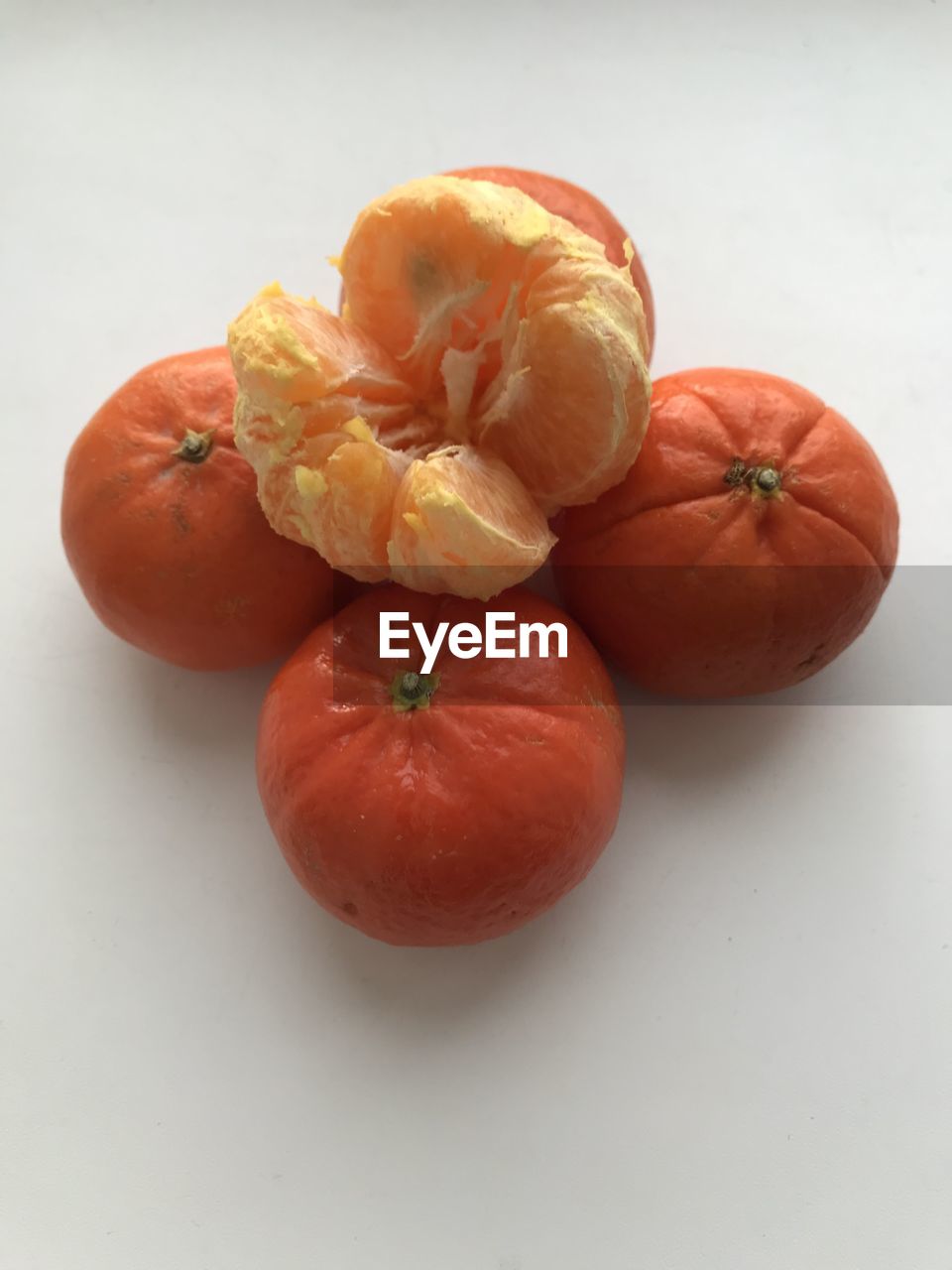 High angle view of oranges on table