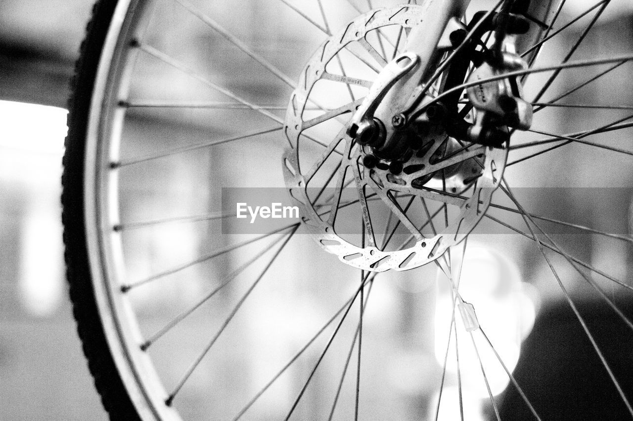 Close-up of bicycle wheel