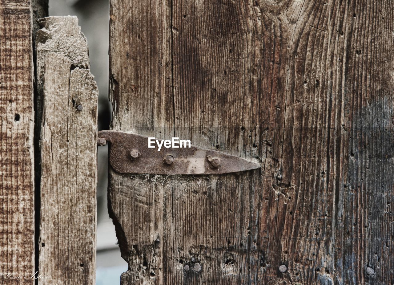 Close-up of old wooden door