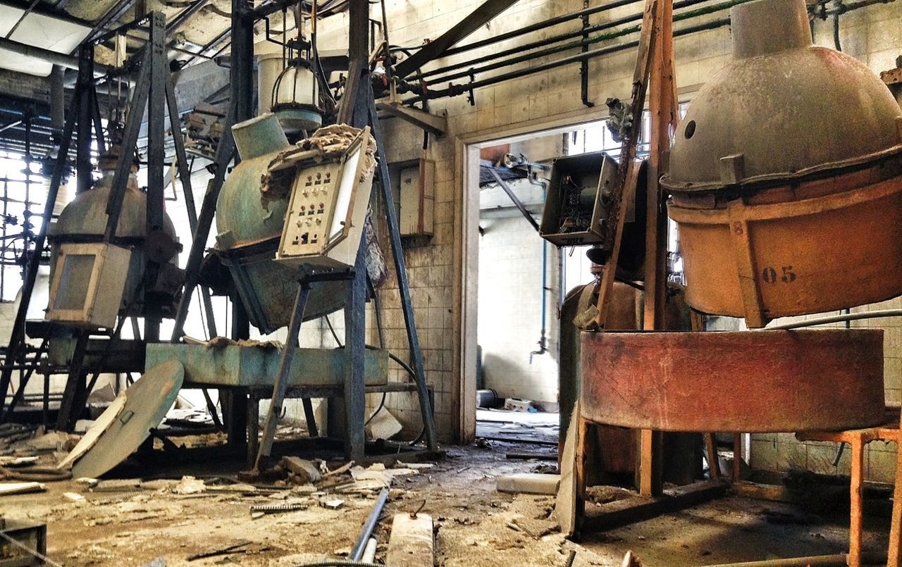 Old machinery in factory