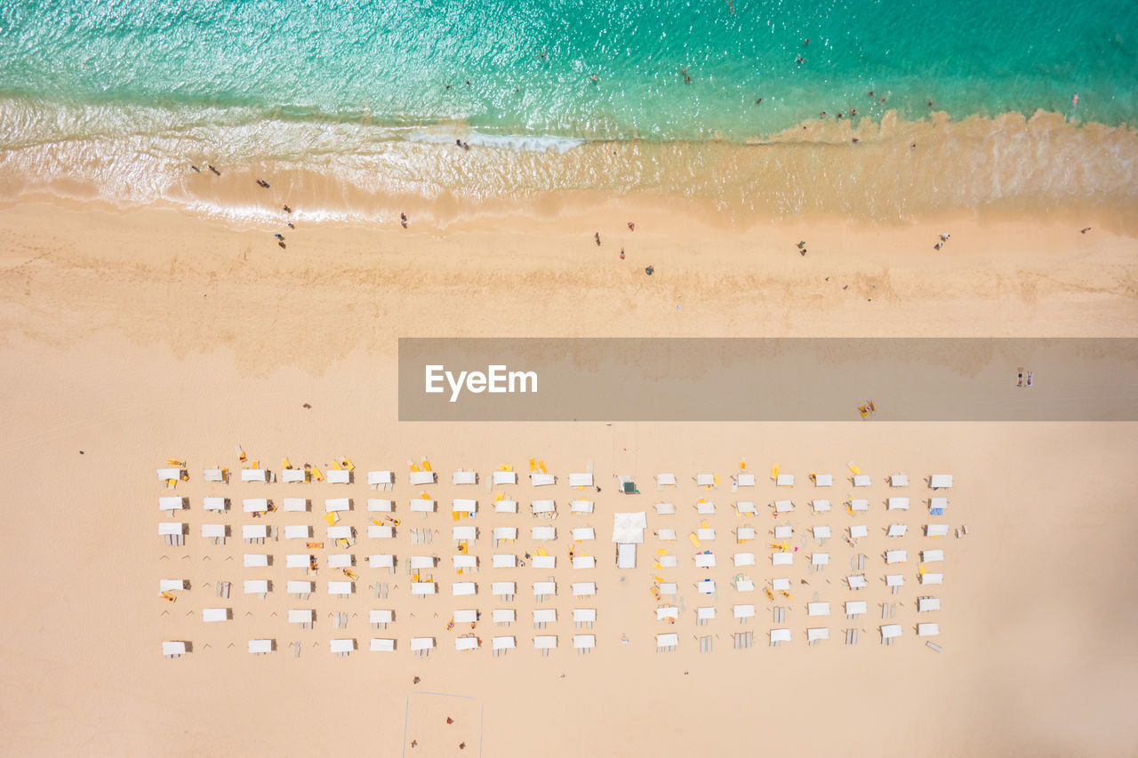 Aerial view of people at beach